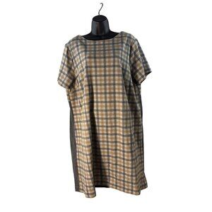 J. Jill Womens 2X Plaid & Solid Tunic Dress With Pockets